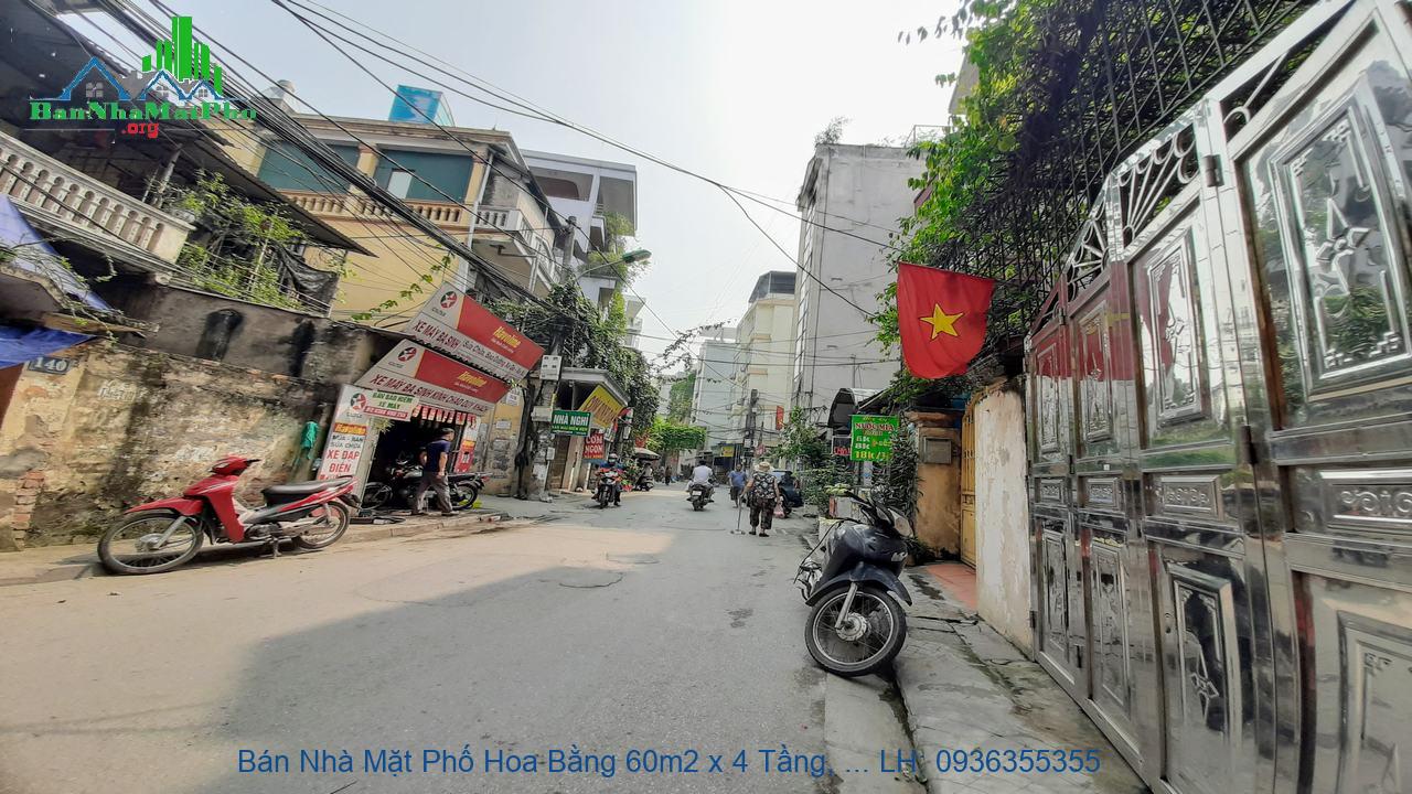 Bán Nhà Mặt Phố Hoa Bằng 60m2 x 4 Tầng, Mặt Tiền 4m, Lô Góc